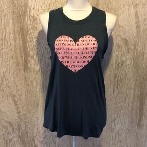 House of Tens Blue-ish w. Pink Heart Graphic Tank